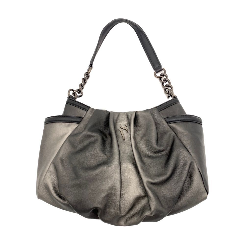 SIMPLY Vera VERA WANG charcoal silver hobo bag chain strap purse handbag